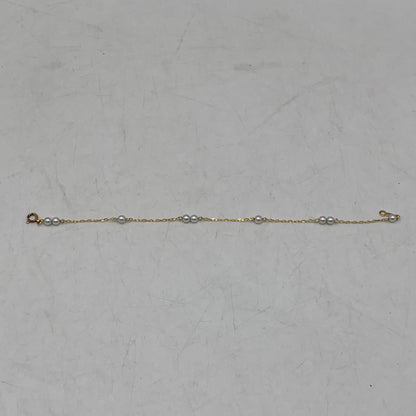 【中古品】【レディース】 MIKIMOTO ミキモト K18 9P ベビーパール ブレスレット アクセサリー 192-260724-ya-06-izu カラー：ゴールド×ホワイト 万代Net店