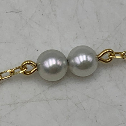【中古品】【レディース】 MIKIMOTO ミキモト K18 9P ベビーパール ブレスレット アクセサリー 192-260724-ya-06-izu カラー：ゴールド×ホワイト 万代Net店