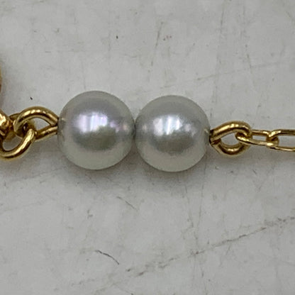 【中古品】【レディース】 MIKIMOTO ミキモト K18 9P ベビーパール ブレスレット アクセサリー 192-260724-ya-06-izu カラー：ゴールド×ホワイト 万代Net店