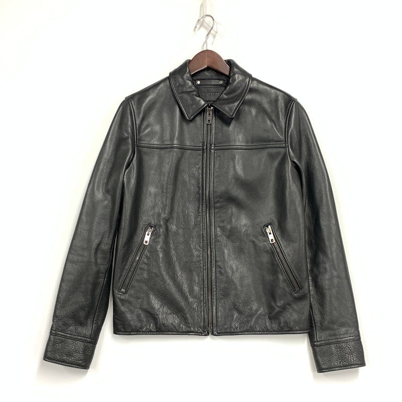 【中古品】【メンズ】 COACH コーチ F85841 COW LEATHER SINGLE RIDERS JACKET カウレザー シングルライダースジャケット アウター 141-260724-ya-07-izu サイズ：XS カラー：ブラック 万代Net店