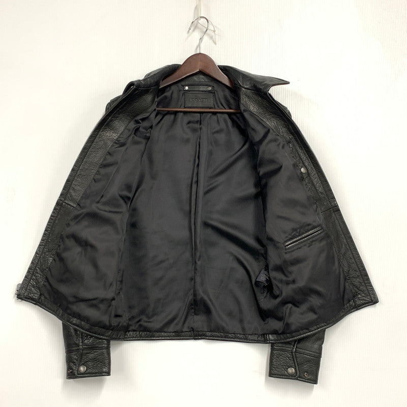 【中古品】【メンズ】 COACH コーチ F85841 COW LEATHER SINGLE RIDERS JACKET カウレザー シングルライダースジャケット アウター 141-260724-ya-07-izu サイズ：XS カラー：ブラック 万代Net店