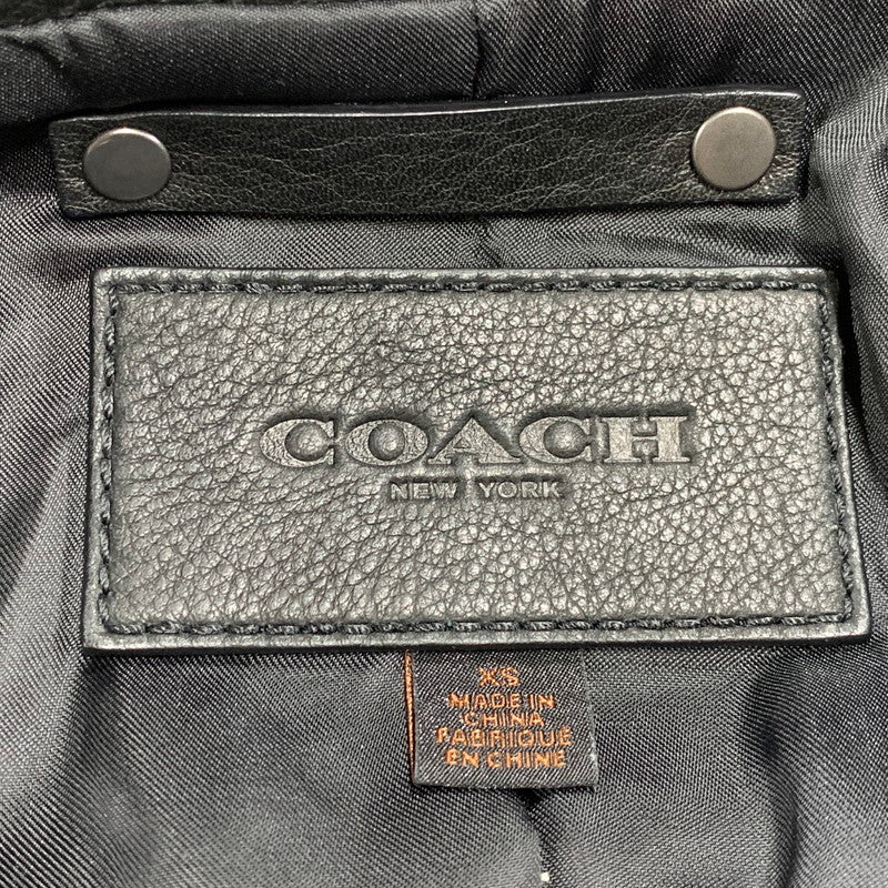 【中古品】【メンズ】 COACH コーチ F85841 COW LEATHER SINGLE RIDERS JACKET カウレザー シングルライダースジャケット アウター 141-260724-ya-07-izu サイズ：XS カラー：ブラック 万代Net店