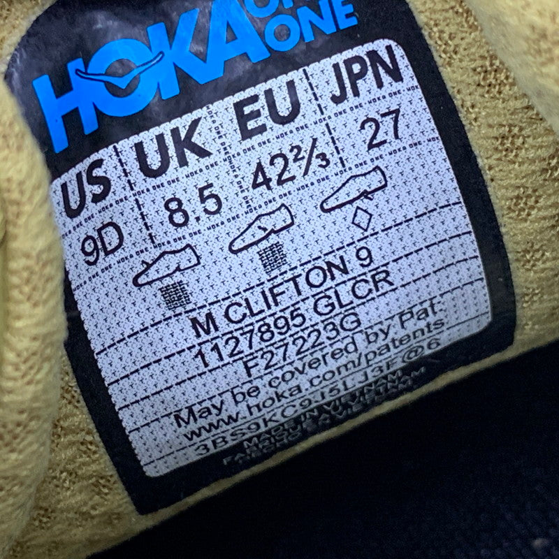 【中古美品】【メンズ】 HOKA ホカ 1127895 GLCR CLIFTON クリフトン 9 スニーカー シューズ 靴 162-260724-ya-04-izu サイズ：27cm カラー：イエロー 万代Net店
