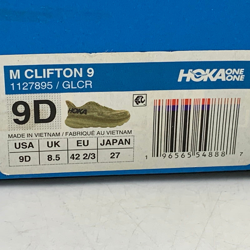 【中古美品】【メンズ】 HOKA ホカ 1127895 GLCR CLIFTON クリフトン 9 スニーカー シューズ 靴 162-260724-ya-04-izu サイズ：27cm カラー：イエロー 万代Net店