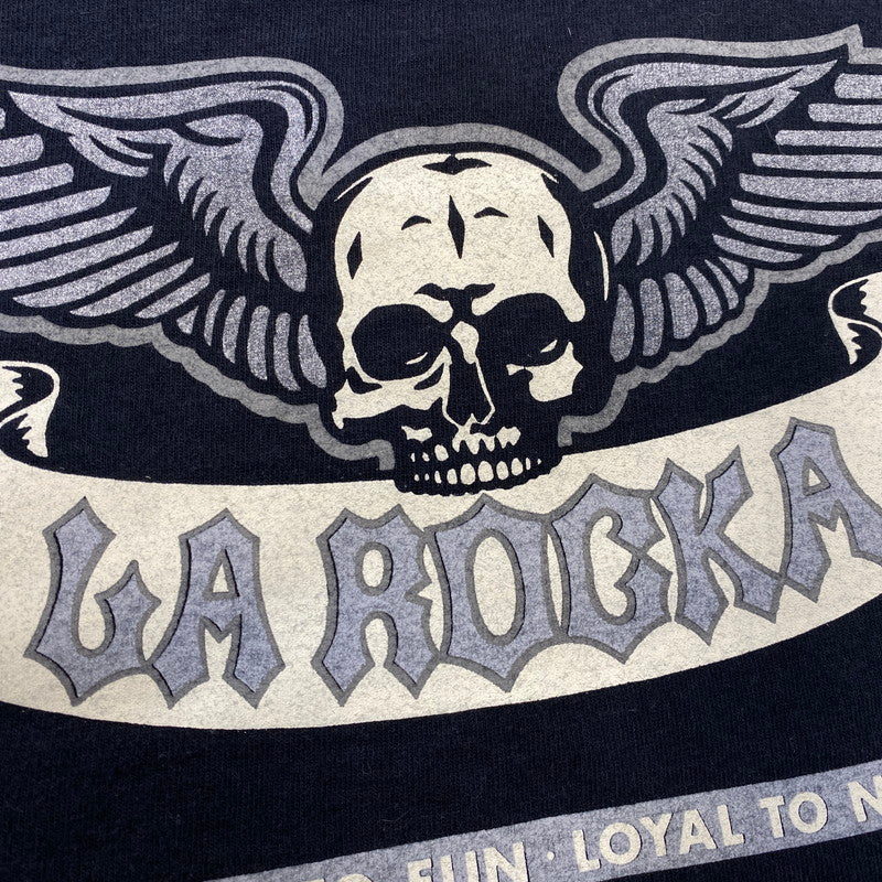 【中古品】【メンズ】 LA ROCKA! ラ・ロッカ! SKULL WING S/S TEE スカルウイング 半袖Tシャツ 146-260801-as-29-izu サイズ：S カラー：ブラック 万代Net店