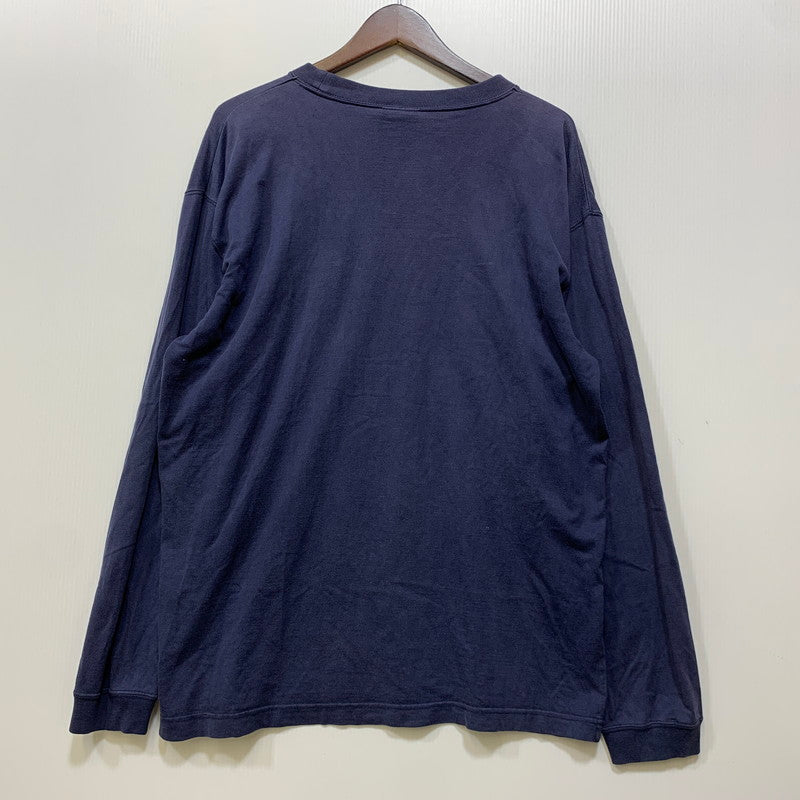 【中古品】【メンズ】 OLD VANS オールド バンズ CENTER LINE LS TEE センターライン ロングスリーブ Tシャツ 刺繍ロゴ 長袖 トップス 146-260728-ay-15-izu サイズ：L カラー：ネイビー 万代Net店