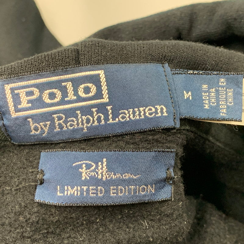 【中古品】【メンズ】 POLO by RALPH LAUREN ポロ バイ ラルフローレン × RON HERMAN ロン ハーマン 710891321002 別注 22AW 前V SWEAT HOODIE スウェット フーディー トップス 長袖 147-260724-ya-08-izu サイズ：M カラー：ブラック 万代Net店