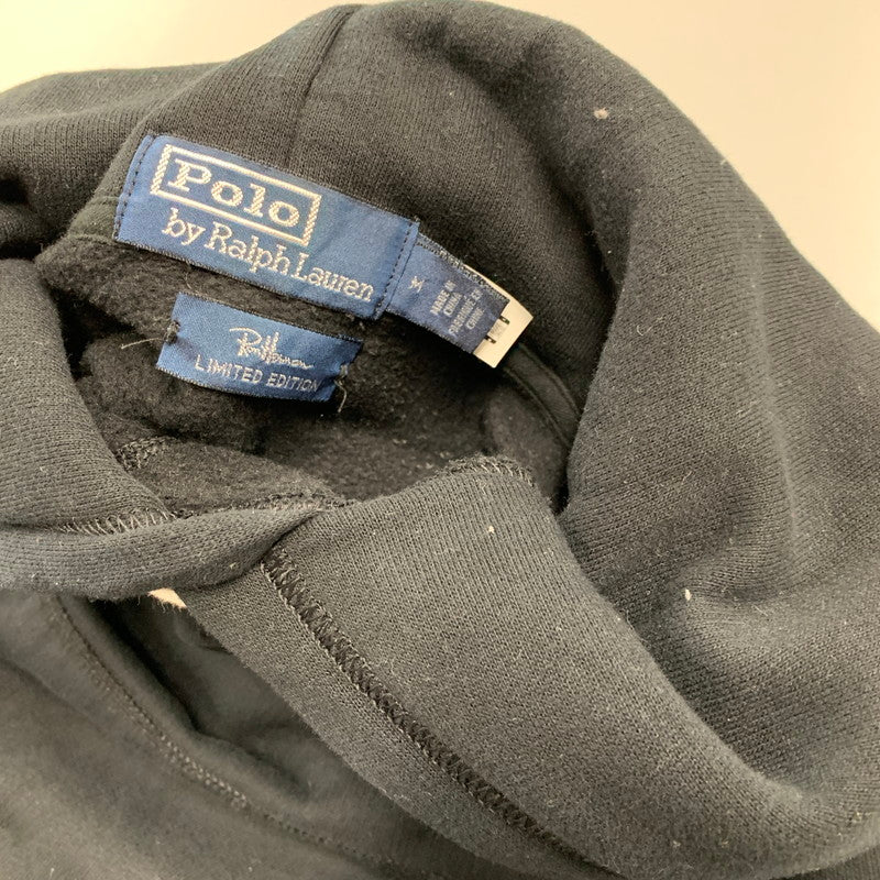 【中古品】【メンズ】 POLO by RALPH LAUREN ポロ バイ ラルフローレン × RON HERMAN ロン ハーマン 710891321002 別注 22AW 前V SWEAT HOODIE スウェット フーディー トップス 長袖 147-260724-ya-08-izu サイズ：M カラー：ブラック 万代Net店