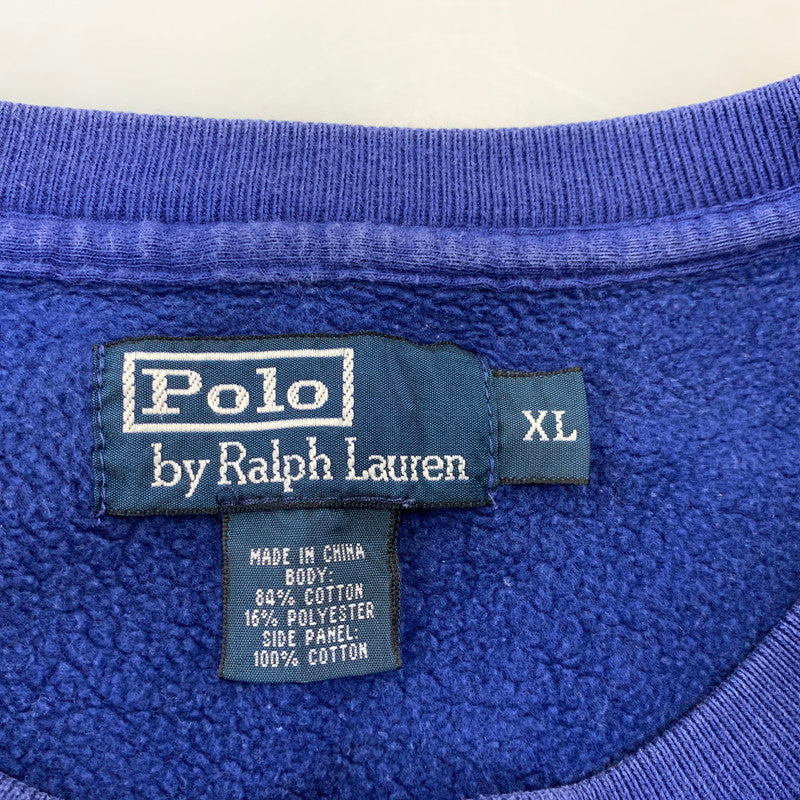 【中古品】【メンズ】 Polo by Ralph Lauren ポロバイラルフローレン RED PONY SWEATSHIRT レッドポニー スウェットシャツ 前V トレーナー 146-260725-as-13-izu サイズ：XL カラー：ブルー 万代Net店