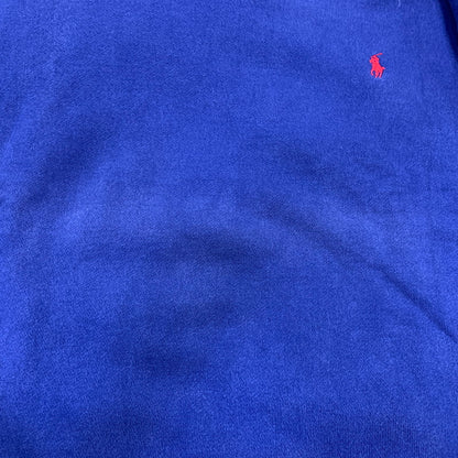 【中古品】【メンズ】 Polo by Ralph Lauren ポロバイラルフローレン RED PONY SWEATSHIRT レッドポニー スウェットシャツ 前V トレーナー 146-260725-as-13-izu サイズ：XL カラー：ブルー 万代Net店