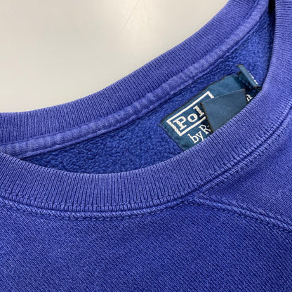 【中古品】【メンズ】 Polo by Ralph Lauren ポロバイラルフローレン RED PONY SWEATSHIRT レッドポニー スウェットシャツ 前V トレーナー 146-260725-as-13-izu サイズ：XL カラー：ブルー 万代Net店