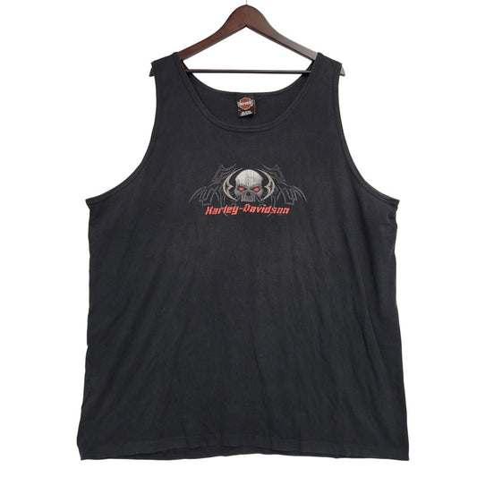 【中古品】【メンズ】 HARLEY DAVIDSON ハーレーダビッドソン c2006 USA製 SKULL PRINT TANK TOP スカル プリント タンクトップ トップス 146-260726-yn-02-izu サイズ：3X カラー：ブラック 万代Net店