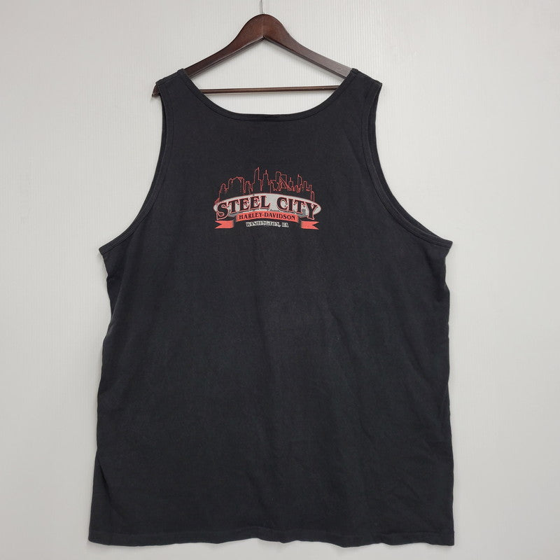 【中古品】【メンズ】 HARLEY DAVIDSON ハーレーダビッドソン c2006 USA製 SKULL PRINT TANK TOP スカル プリント タンクトップ トップス 146-260726-yn-02-izu サイズ：3X カラー：ブラック 万代Net店