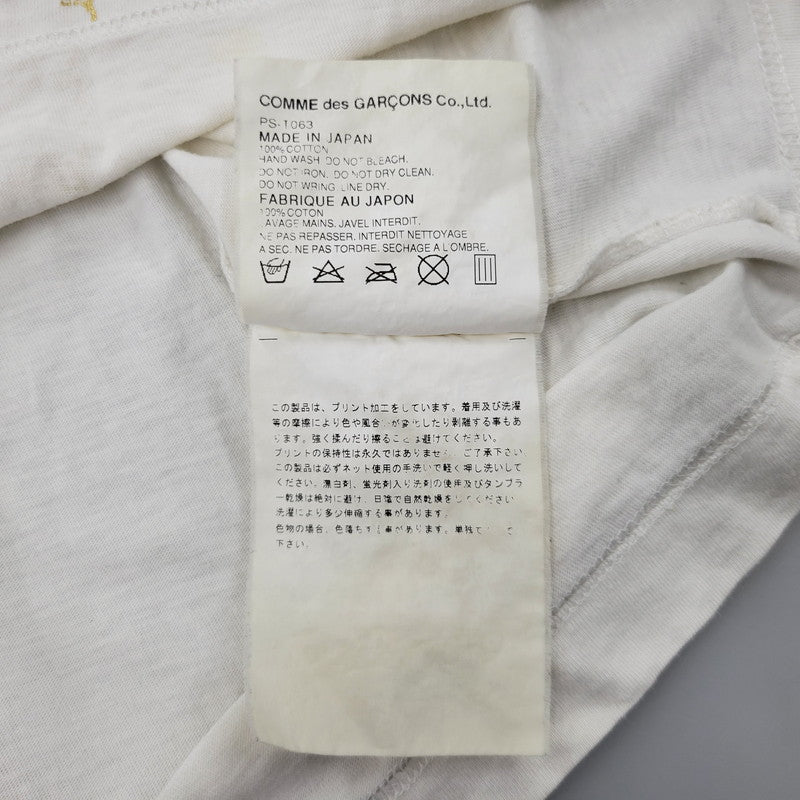 【中古品】【メンズ】 COMME DES GARCONS HOMME PLUS コムデギャルソンオムプリュス PS-T063 GOLDEN BOY期 07SS GRAPHIC S S TEE グラフィック Tシャツ 半袖 140-260726-yn-01-izu サイズ：S カラー：ホワイト 万代Net店