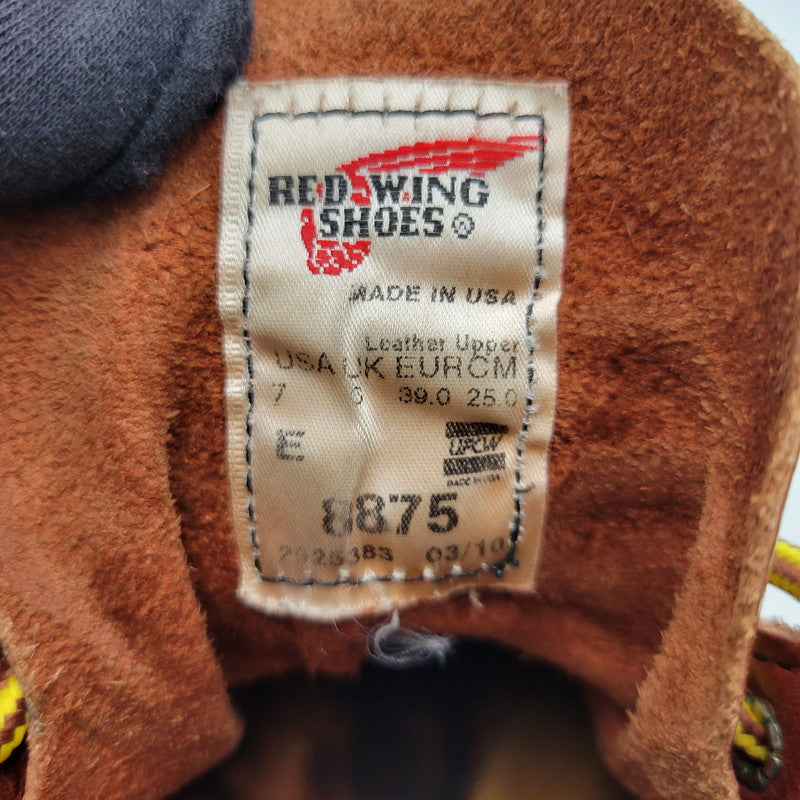 【中古品】【メンズ/レディース】 REDWING レッドウィング 8875 USA製 6INCH CLASSIC MOC TOE 6インチ クラシック モック トゥ ブーツ 靴 164-260725-kh-03-izu サイズ：25 カラー：ブラウン系 万代Net店