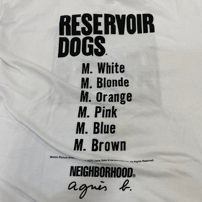 【中古品】【メンズ】 NEIGHBORHOOD×AGNES B.×RESERVOIR DOGS ネイバーフッド アニエスベー レザボアドッグス EDK6SFK6 CREWNECK SS クルーネック ショートスリーブ トップス 半袖 142-260730-cs-10-izu サイズ：XL カラー：ホワイト 万代Net店