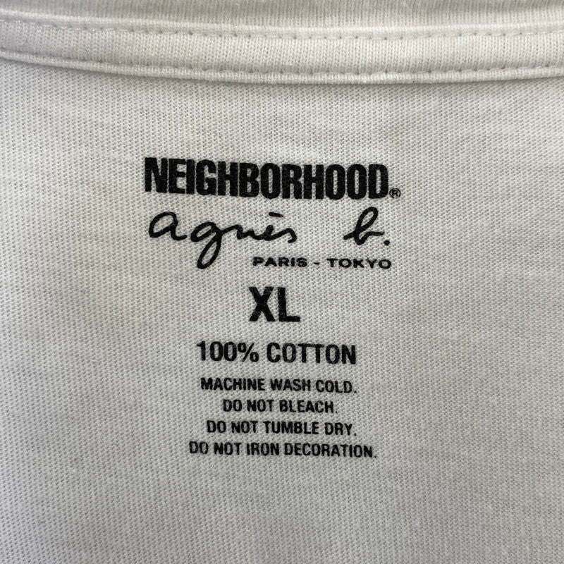 【中古品】【メンズ】 NEIGHBORHOOD×AGNES B.×RESERVOIR DOGS ネイバーフッド アニエスベー レザボアドッグス EDK6SFK6 CREWNECK SS クルーネック ショートスリーブ トップス 半袖 142-260730-cs-10-izu サイズ：XL カラー：ホワイト 万代Net店