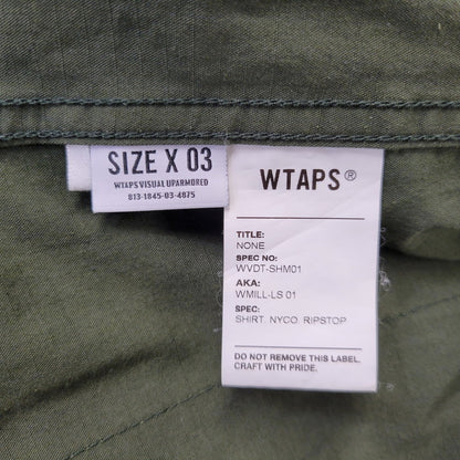 【中古品】【メンズ】 WTAPS ダブルタップス WVDT-SHM01 SHIRT.NYCO.RIPSTOP シャツ リップストップ ジャケット アウター 142-260725-kh-06-izu サイズ：03 カラー：カーキ 万代Net店