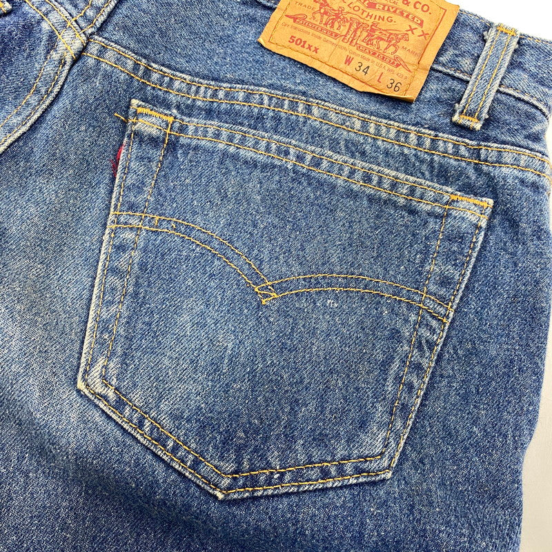 【現状渡し品】【メンズ】 LEVI'S リーバイス 00501-0000 刻印524 93年製 USA製 90’S 501XX DENIM PANTS デニム パンツ ボトムス ズボン 157-260730-cs-07-izu サイズ：W34 L36 カラー：インディゴ 万代Net店