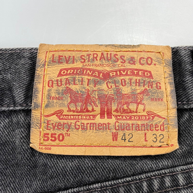 【中古品】【メンズ】 LEVI'S リーバイス 00550-0260 刻印554 02年製 USA製 00’S 550　RELAX FIT DENIM PANTS リラックス フィット デニム パンツ ボトムス ズボン 157-260728-cs-01-izu サイズ：W42 L32 カラー：ブラック 万代Net店