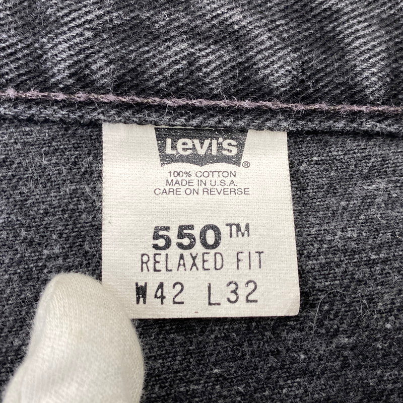 【中古品】【メンズ】 LEVI'S リーバイス 00550-0260 刻印554 02年製 USA製 00’S 550　RELAX FIT DENIM PANTS リラックス フィット デニム パンツ ボトムス ズボン 157-260728-cs-01-izu サイズ：W42 L32 カラー：ブラック 万代Net店