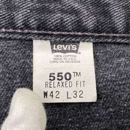 【中古品】【メンズ】 LEVI'S リーバイス 00550-0260 刻印554 02年製 USA製 00’S 550　RELAX FIT DENIM PANTS リラックス フィット デニム パンツ ボトムス ズボン 157-260728-cs-01-izu サイズ：W42 L32 カラー：ブラック 万代Net店