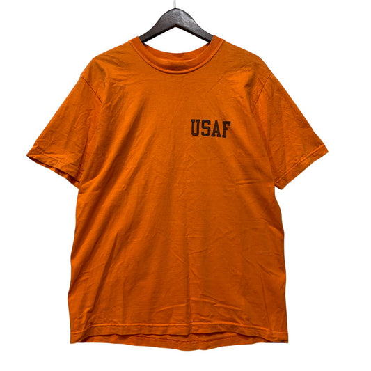 【中古品】【メンズ】 BUZZ RICKSON'S バズリクソンズ USA製 USAF PRINT TEE プリント Tシャツ トップス 半袖 145-260730-cs-22-izu サイズ：M カラー：オレンジ 万代Net店