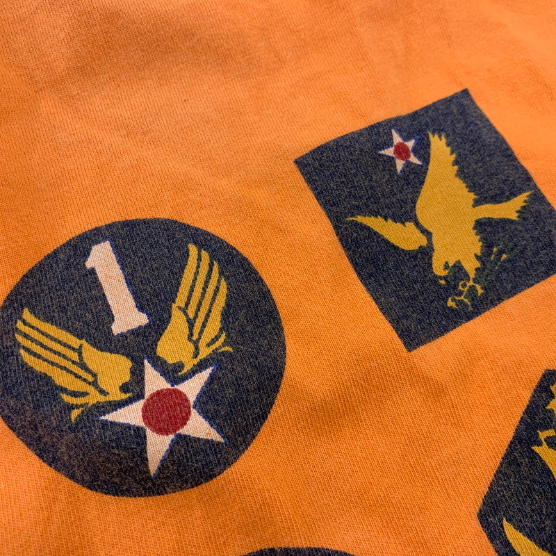 【中古品】【メンズ】 BUZZ RICKSON'S バズリクソンズ USA製 USAF PRINT TEE プリント Tシャツ トップス 半袖 145-260730-cs-22-izu サイズ：M カラー：オレンジ 万代Net店