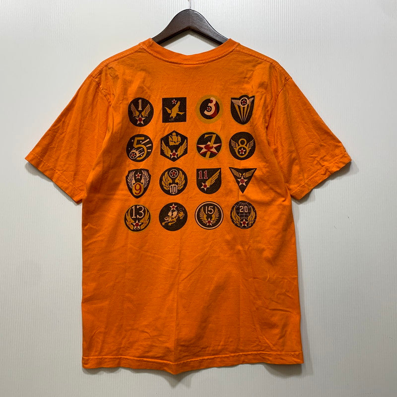 【中古品】【メンズ】 BUZZ RICKSON'S バズリクソンズ USA製 USAF PRINT TEE プリント Tシャツ トップス 半袖 145-260730-cs-22-izu サイズ：M カラー：オレンジ 万代Net店