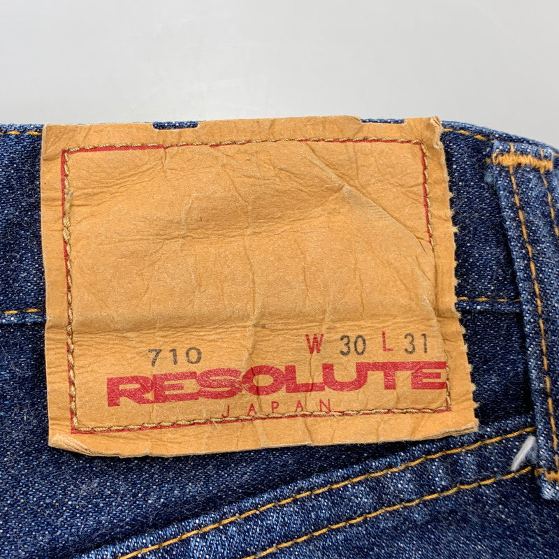 【中古品】【メンズ】 RESOLUTE リゾルト TAPERED STRAIGHT DENIM PANTS LOT710 テーパード ストレート デニムパンツ ジーンズ 156-260729-as-06-izu サイズ：30×31 カラー：インディゴ 万代Net店