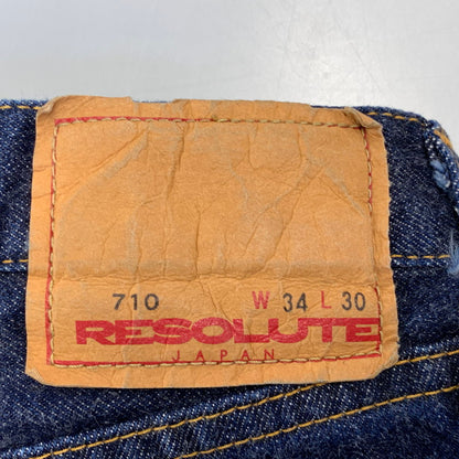 【中古品】【メンズ】 RESOLUTE リゾルト TAPERED STRAIGHT DENIM PANTS LOT710 テーパード ストレート デニムパンツ ジーンズ 156-260729-as-04-izu サイズ：34×30 カラー：インディゴ 万代Net店