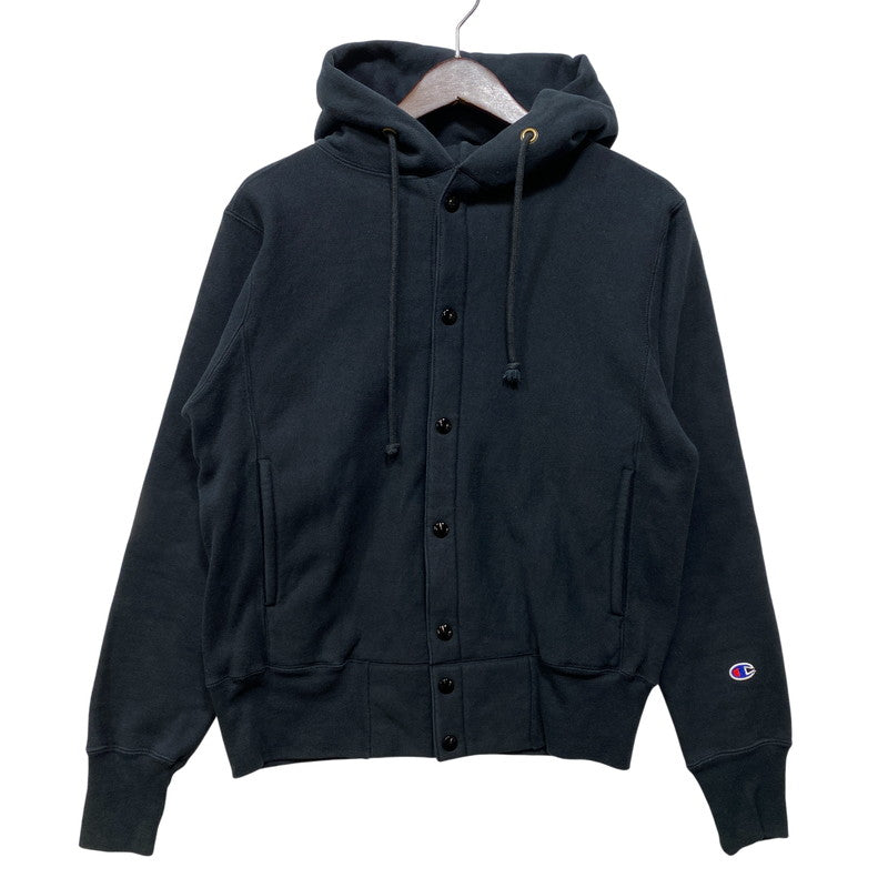 【中古品】【メンズ】 CHAMPION チャンピオン USA製 赤単色タグ復刻 REVERSE WEAVE SNAP HOODED SWEAT SHIRT リバースウィーブ スナップ フーデッド スウェット シャツ パーカー 148-260728-kh-01-izu サイズ：M カラー：ブラック 万代Net店