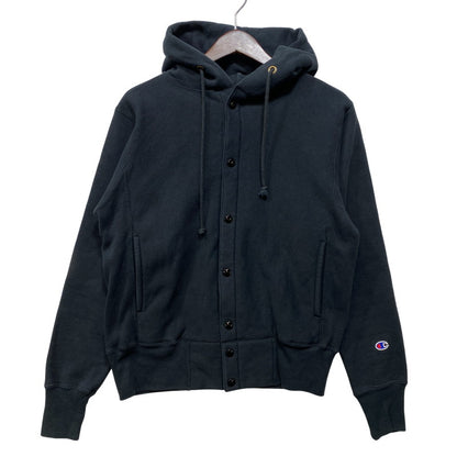 【中古品】【メンズ】 CHAMPION チャンピオン USA製 赤単色タグ復刻 REVERSE WEAVE SNAP HOODED SWEAT SHIRT リバースウィーブ スナップ フーデッド スウェット シャツ パーカー 148-260728-kh-01-izu サイズ：M カラー：ブラック 万代Net店