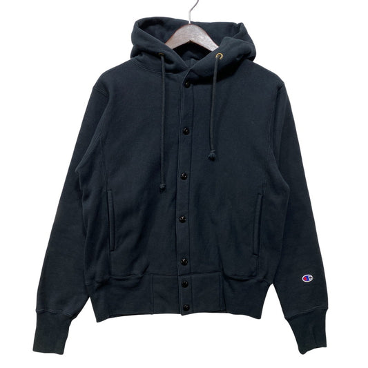 【中古品】【メンズ】 CHAMPION チャンピオン USA製 赤単色タグ復刻 REVERSE WEAVE SNAP HOODED SWEAT SHIRT リバースウィーブ スナップ フーデッド スウェット シャツ パーカー 148-260728-kh-01-izu サイズ：M カラー：ブラック 万代Net店