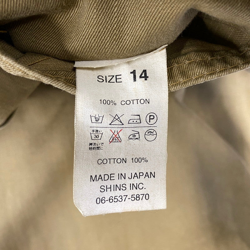 【中古品】【メンズ】 DENIME ドゥニーム HALF BUTTON MILITARY SHIRT ハーフ ボタン ミリタリー シャツ トップス 145-260728-kh-02-izu サイズ：14 カラー：ベージュ系 万代Net店