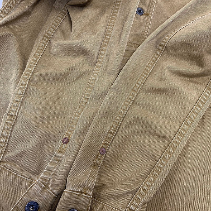 【中古品】【メンズ】 DENIME ドゥニーム HALF BUTTON MILITARY SHIRT ハーフ ボタン ミリタリー シャツ トップス 145-260728-kh-02-izu サイズ：14 カラー：ベージュ系 万代Net店