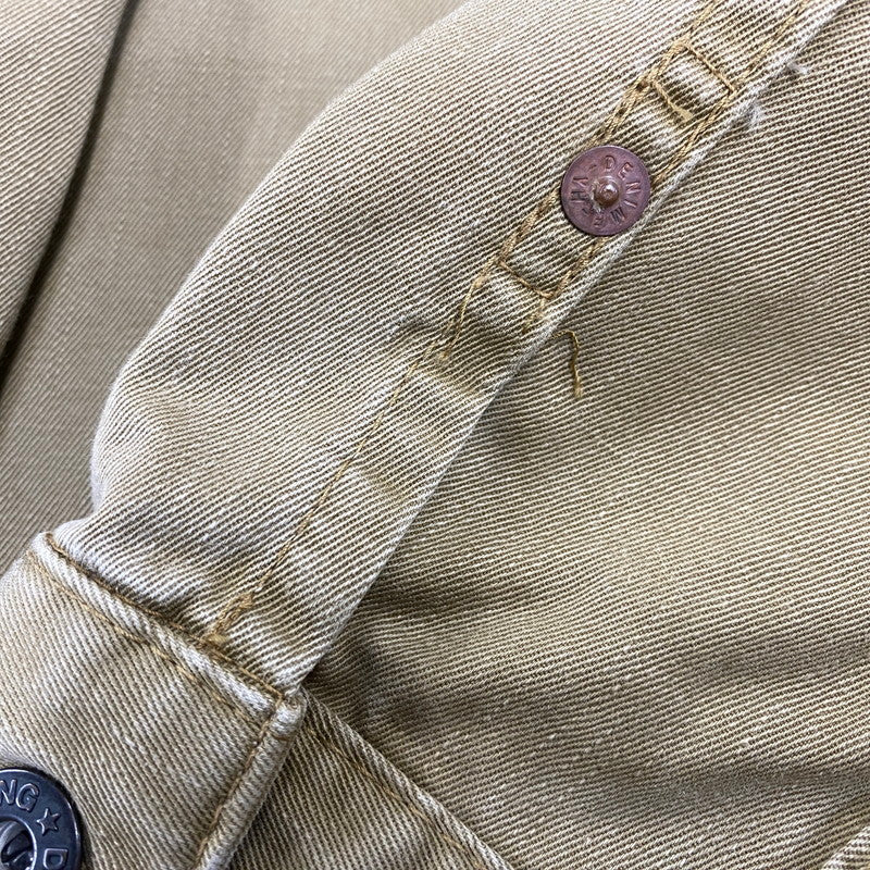 【中古品】【メンズ】 DENIME ドゥニーム HALF BUTTON MILITARY SHIRT ハーフ ボタン ミリタリー シャツ トップス 145-260728-kh-02-izu サイズ：14 カラー：ベージュ系 万代Net店