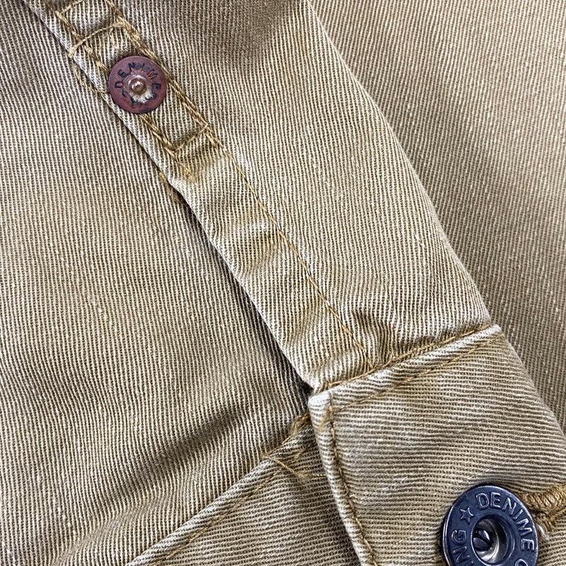 【中古品】【メンズ】 DENIME ドゥニーム HALF BUTTON MILITARY SHIRT ハーフ ボタン ミリタリー シャツ トップス 145-260728-kh-02-izu サイズ：14 カラー：ベージュ系 万代Net店