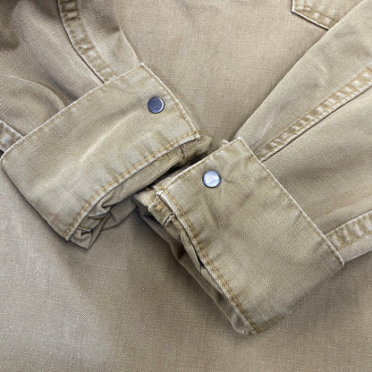【中古品】【メンズ】 DENIME ドゥニーム HALF BUTTON MILITARY SHIRT ハーフ ボタン ミリタリー シャツ トップス 145-260728-kh-02-izu サイズ：14 カラー：ベージュ系 万代Net店