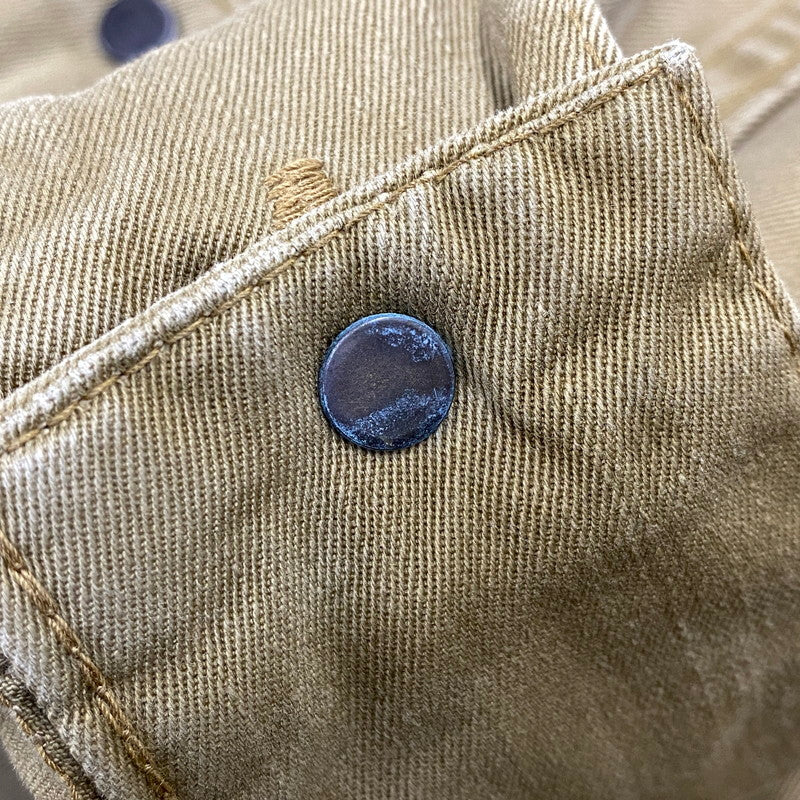 【中古品】【メンズ】 DENIME ドゥニーム HALF BUTTON MILITARY SHIRT ハーフ ボタン ミリタリー シャツ トップス 145-260728-kh-02-izu サイズ：14 カラー：ベージュ系 万代Net店