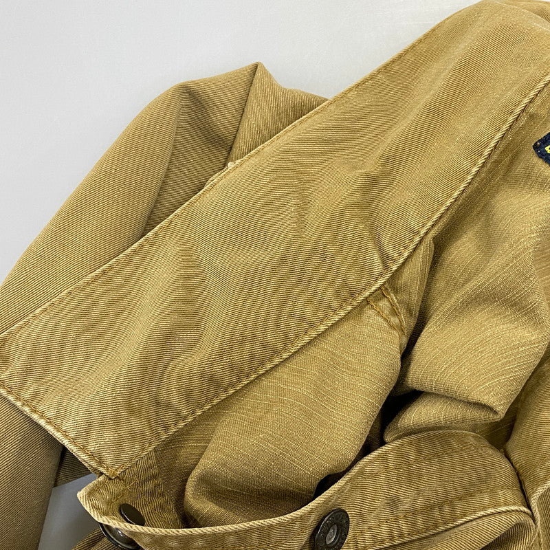 【中古品】【メンズ】 DENIME ドゥニーム HALF BUTTON MILITARY SHIRT ハーフ ボタン ミリタリー シャツ トップス 145-260728-kh-02-izu サイズ：14 カラー：ベージュ系 万代Net店