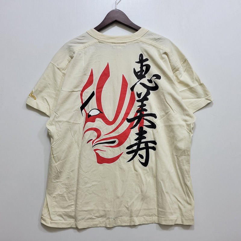 【中古品】【メンズ】 YAMANE ヤマネ 歌舞伎&恵美寿 PRINT S S TEE プリント ショートスリーブ Tシャツ トップス 半袖 145-260802-ya-02-izu サイズ：44 カラー：ベージュ 万代Net店