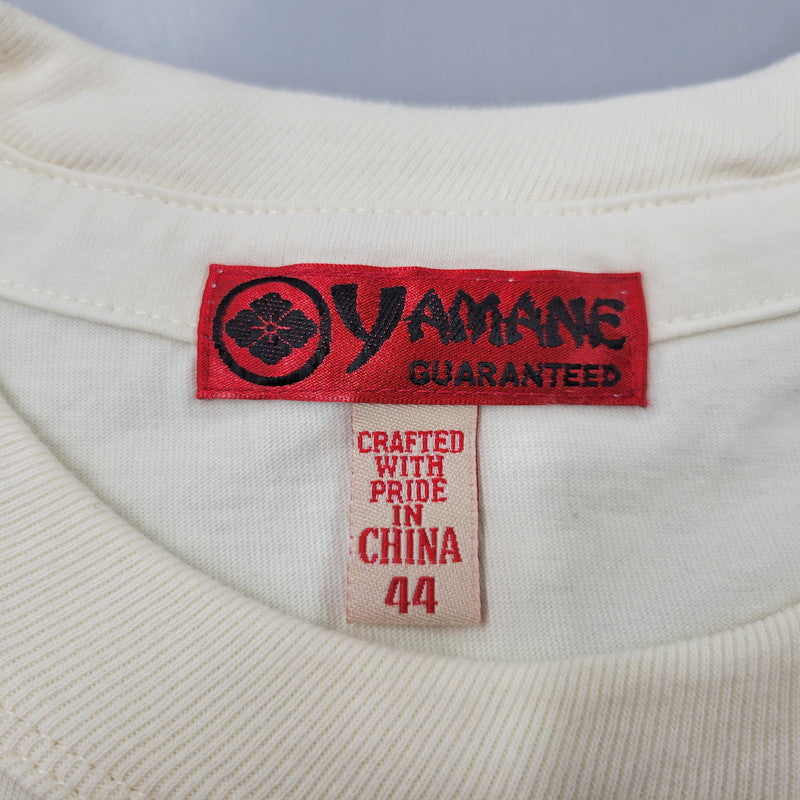 【中古品】【メンズ】 YAMANE ヤマネ 歌舞伎&恵美寿 PRINT S S TEE プリント ショートスリーブ Tシャツ トップス 半袖 145-260802-ya-02-izu サイズ：44 カラー：ベージュ 万代Net店