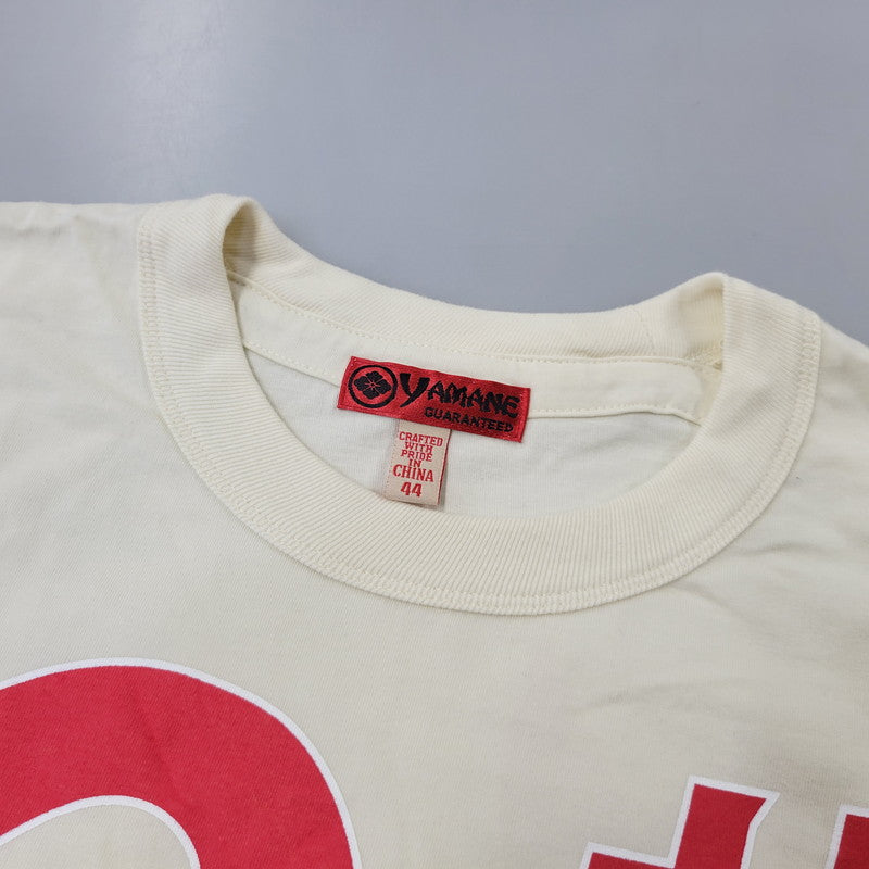 【中古品】【メンズ】 YAMANE ヤマネ 歌舞伎&恵美寿 PRINT S S TEE プリント ショートスリーブ Tシャツ トップス 半袖 145-260802-ya-02-izu サイズ：44 カラー：ベージュ 万代Net店