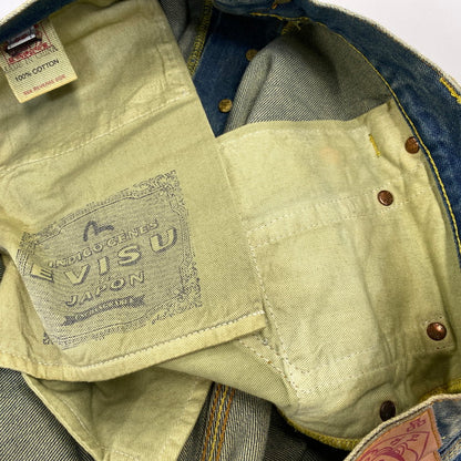 【中古品】【メンズ】 EVISU エヴィス LOT0001 カモメ PAINT FADE DENIM PANTS ペイント フェード デニム パンツ ボトムス ズボン 156-260728-cs-04-izu サイズ：38 カラー：インディゴ 万代Net店