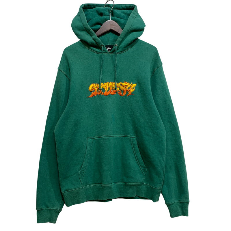 【中古品】【メンズ】 STUSSY 118394 FIRE HOODIE ファイアー フーディー トップス 長袖 142-260727-ya-09-izu サイズ：M カラー：グリーン 万代Net店