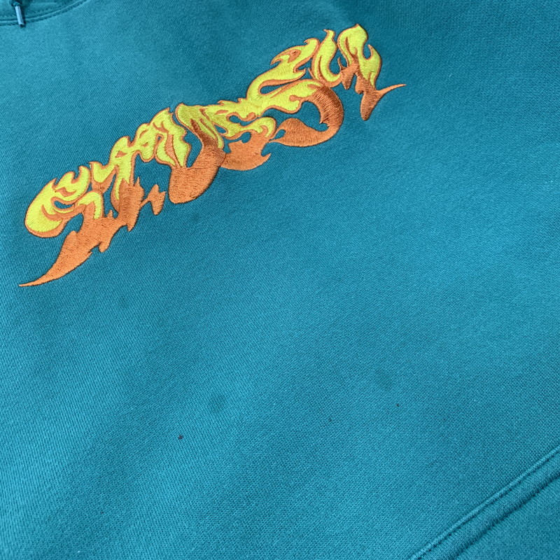 【中古品】【メンズ】 STUSSY 118394 FIRE HOODIE ファイアー フーディー トップス 長袖 142-260727-ya-09-izu サイズ：M カラー：グリーン 万代Net店