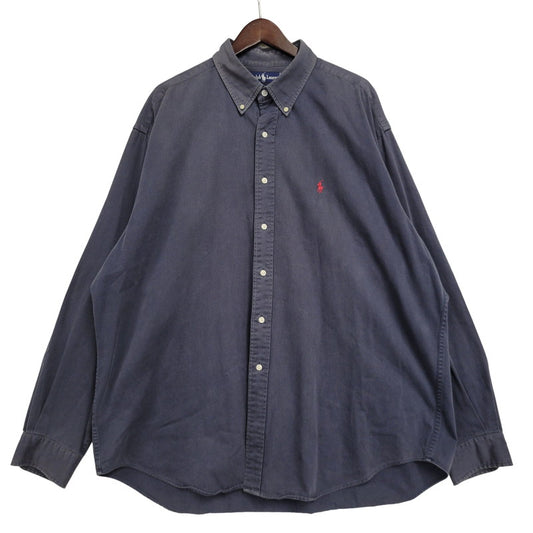 【中古品】【メンズ】 RALPH LAUREN ラルフローレン BLAIRE LS BD SHIRT ブレア ロングスリーブ ボタンダウン シャツ 長袖 トップス 146-260728-ay-07-izu サイズ：XXL カラー：ネイビー 万代Net店