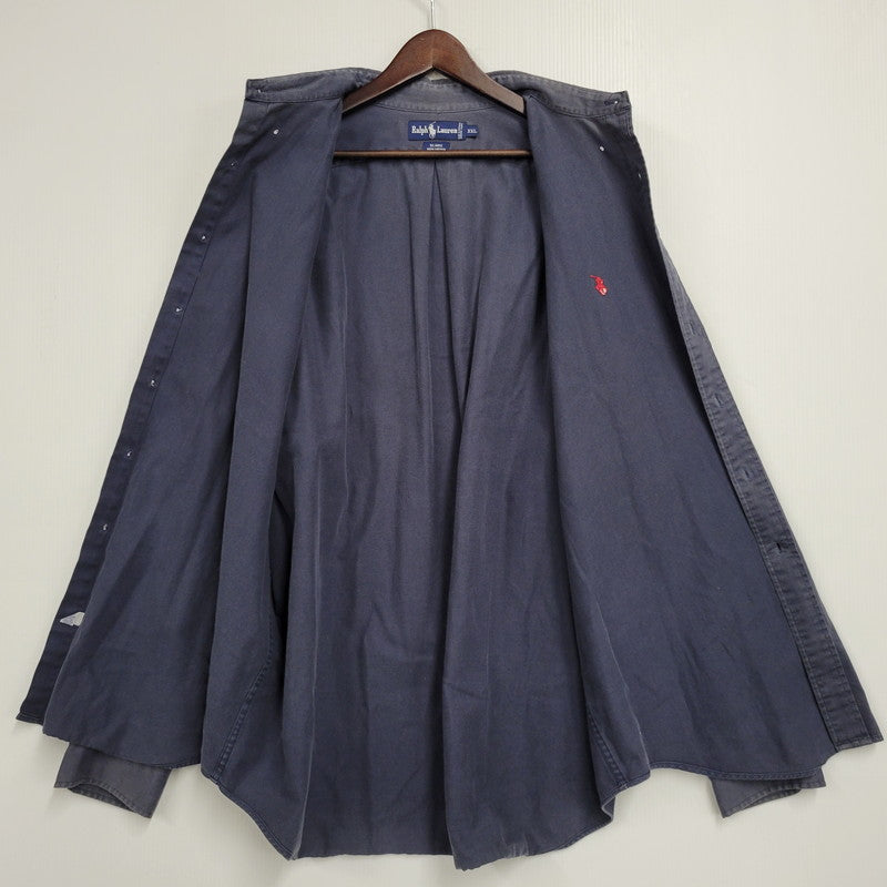 【中古品】【メンズ】 RALPH LAUREN ラルフローレン BLAIRE LS BD SHIRT ブレア ロングスリーブ ボタンダウン シャツ 長袖 トップス 146-260728-ay-07-izu サイズ：XXL カラー：ネイビー 万代Net店