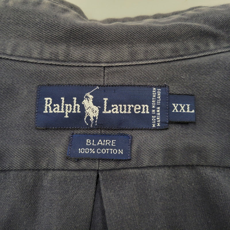 【中古品】【メンズ】 RALPH LAUREN ラルフローレン BLAIRE LS BD SHIRT ブレア ロングスリーブ ボタンダウン シャツ 長袖 トップス 146-260728-ay-07-izu サイズ：XXL カラー：ネイビー 万代Net店